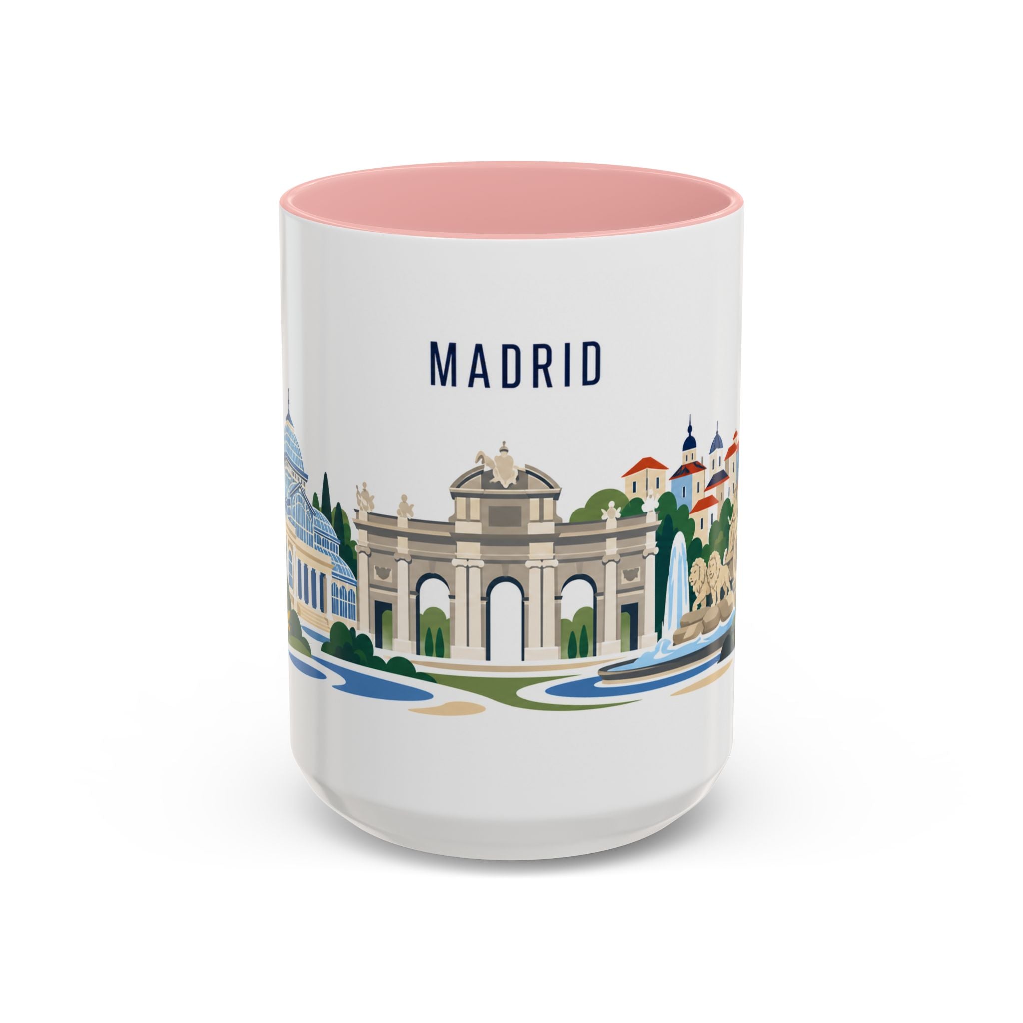 Madrid Coffee Mug | Spain Travel Souvenir | Porcelain Decal City Gift | 11oz 15oz Accent Mug