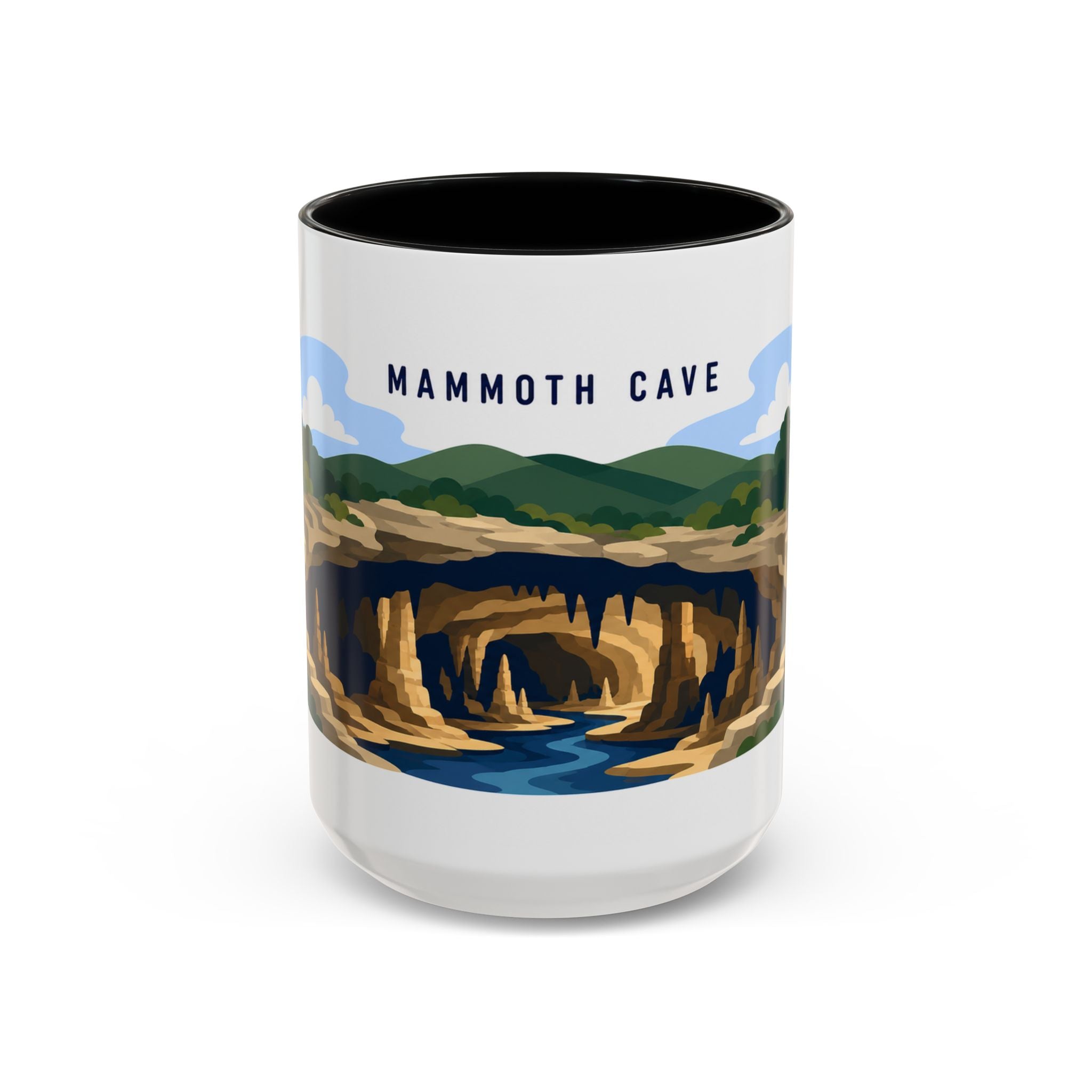 Mammoth Cave National Park Coffee Mug | Solid Color Block Park Souvenir | 11oz 15oz Accent Mug