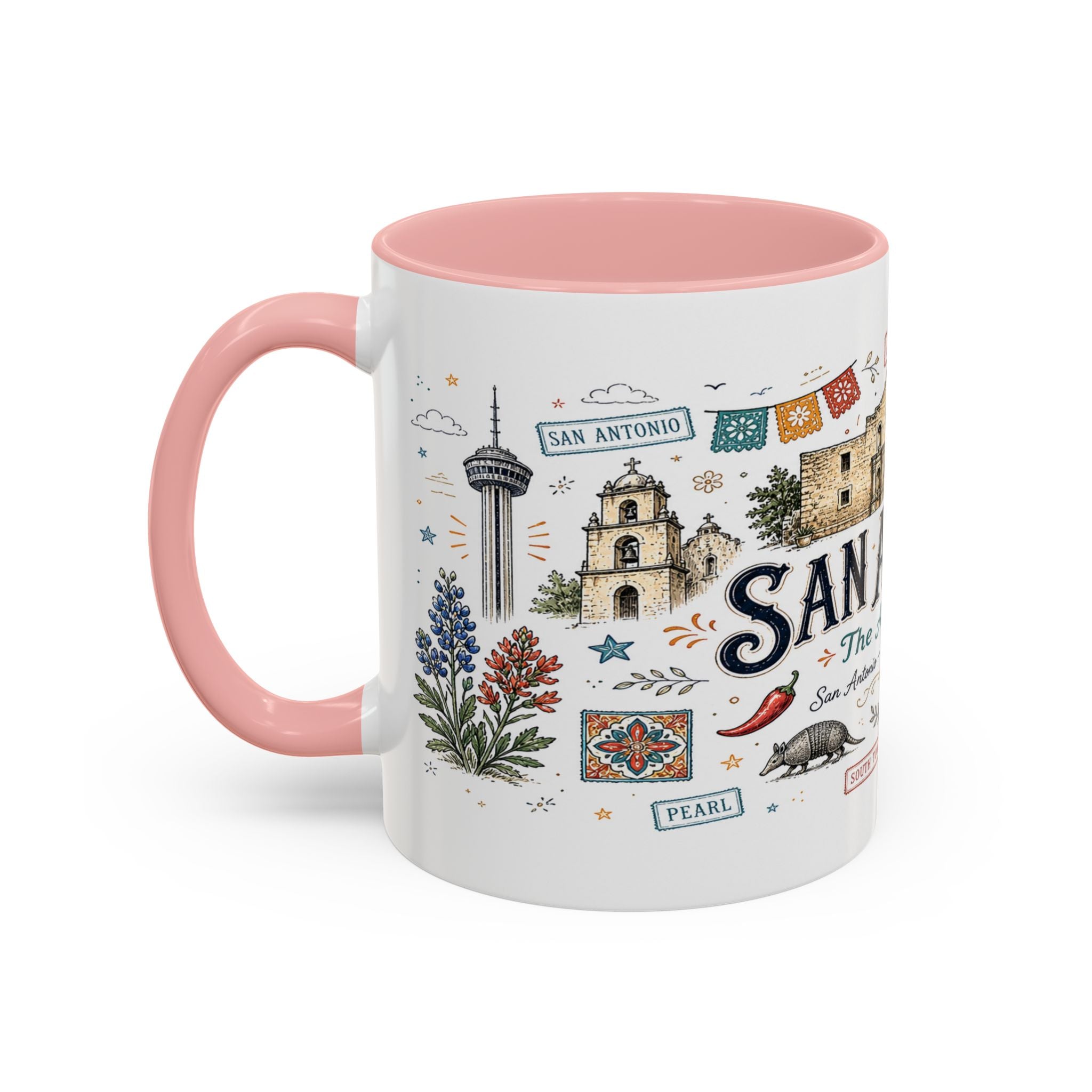 San Antonio Coffee Mug | Texas Souvenir City Gift | Accent Color Ceramic 11oz 15oz
