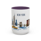 New York Coffee Mug | United States Travel Souvenir | Porcelain Decal City Gift | 11oz 15oz Accent Mug
