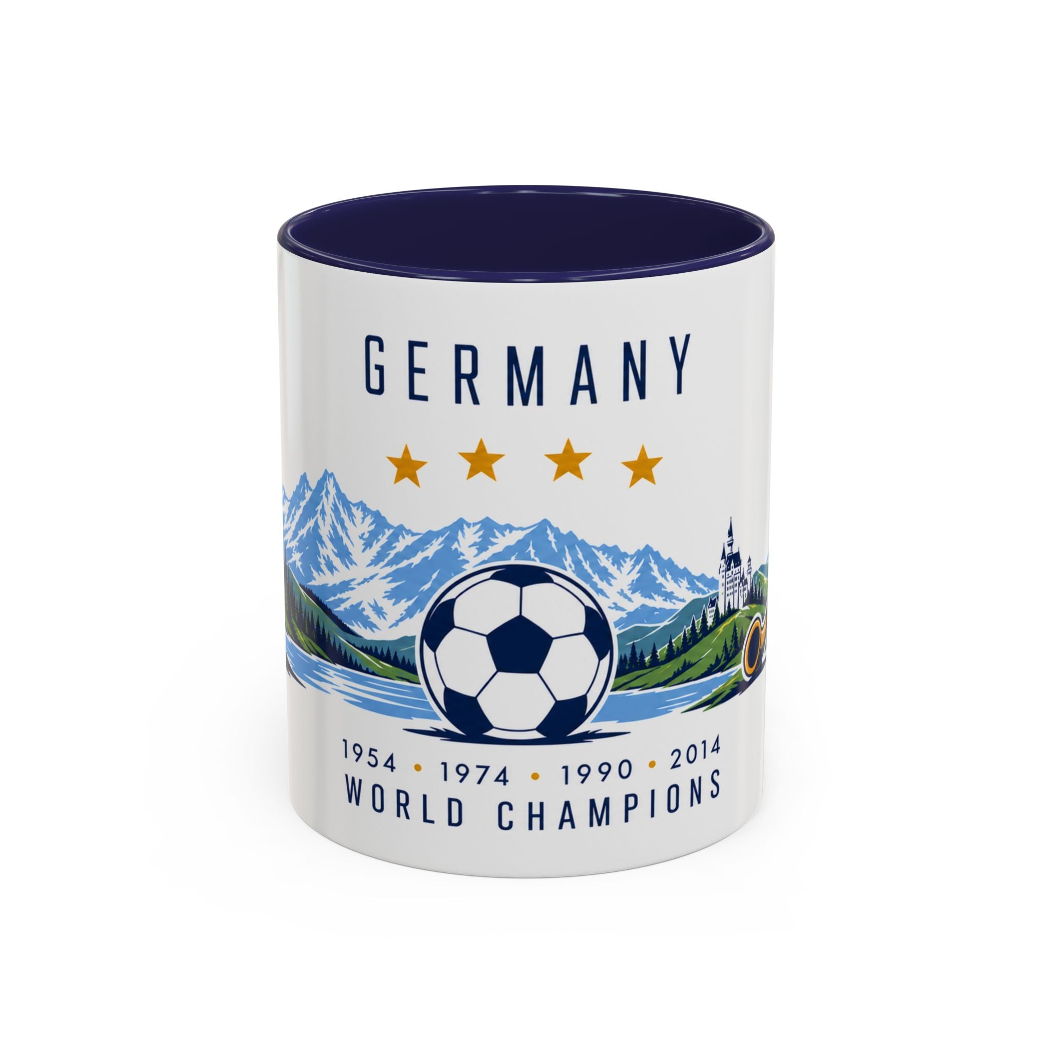 Germany World Champions Mug | Four Time Soccer Champion Gift | German Football Fan Cup | 1954–2014 | 11oz 15oz Accent Mug