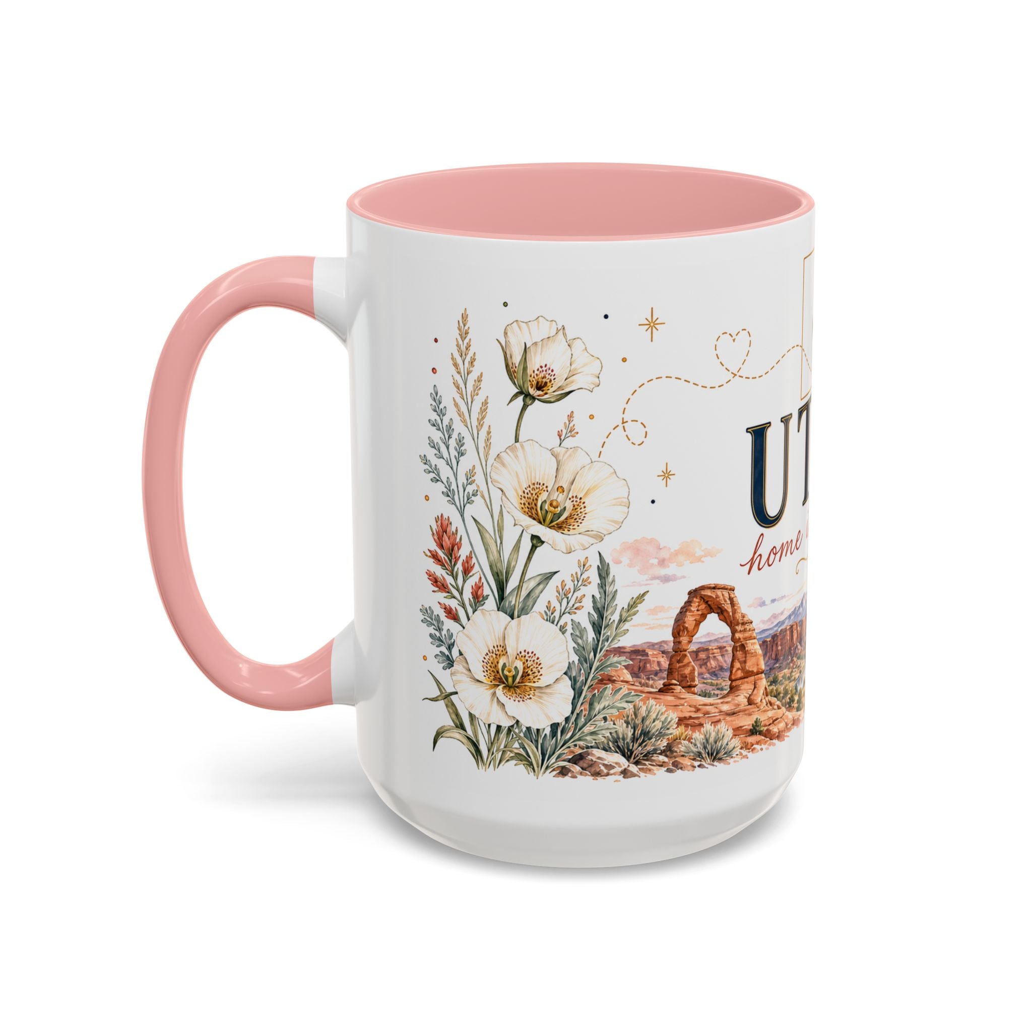 Utah Home State Mug | Moving Away Gift | Long Distance Friendship Coffee Cup | 11oz 15oz Accent Mug