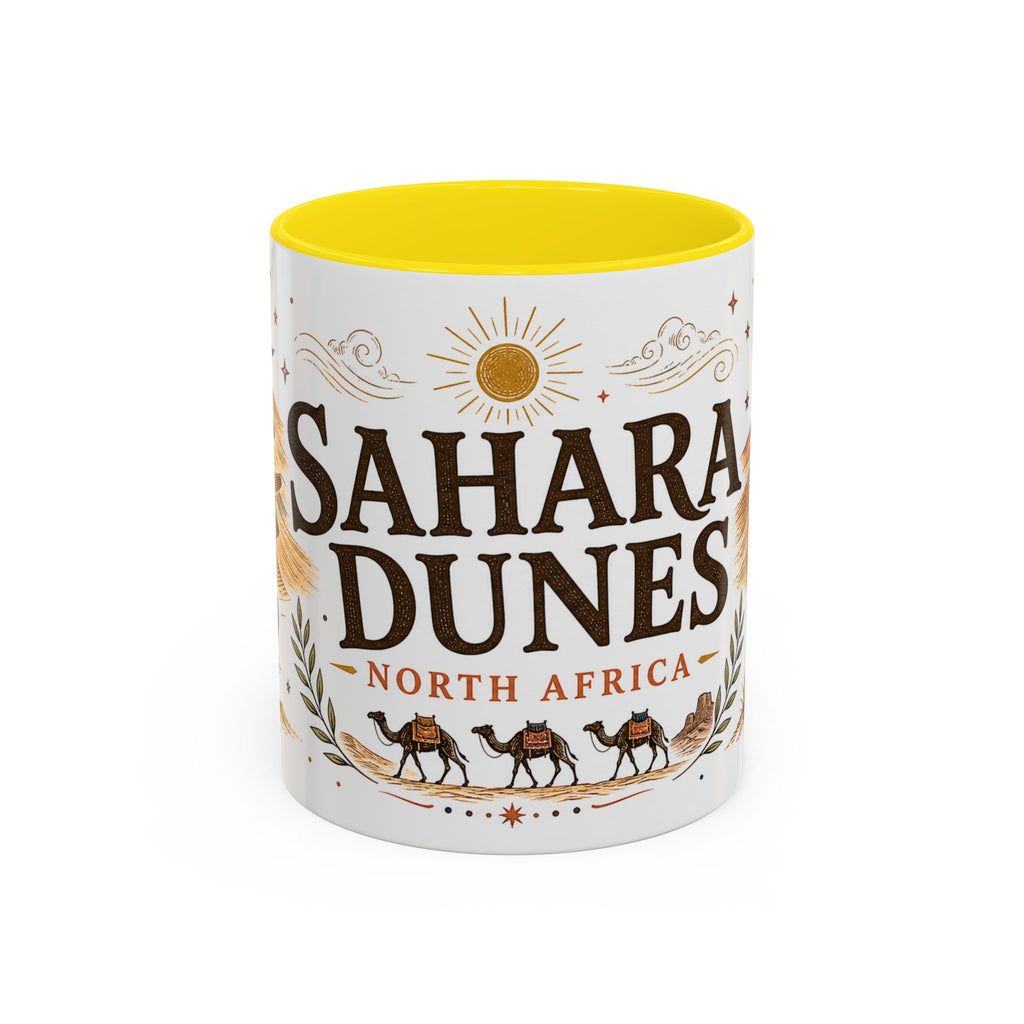 Sahara Dunes Coffee Mug | Travel Destination Souvenir Gift | Accent Color Ceramic 11oz 15oz