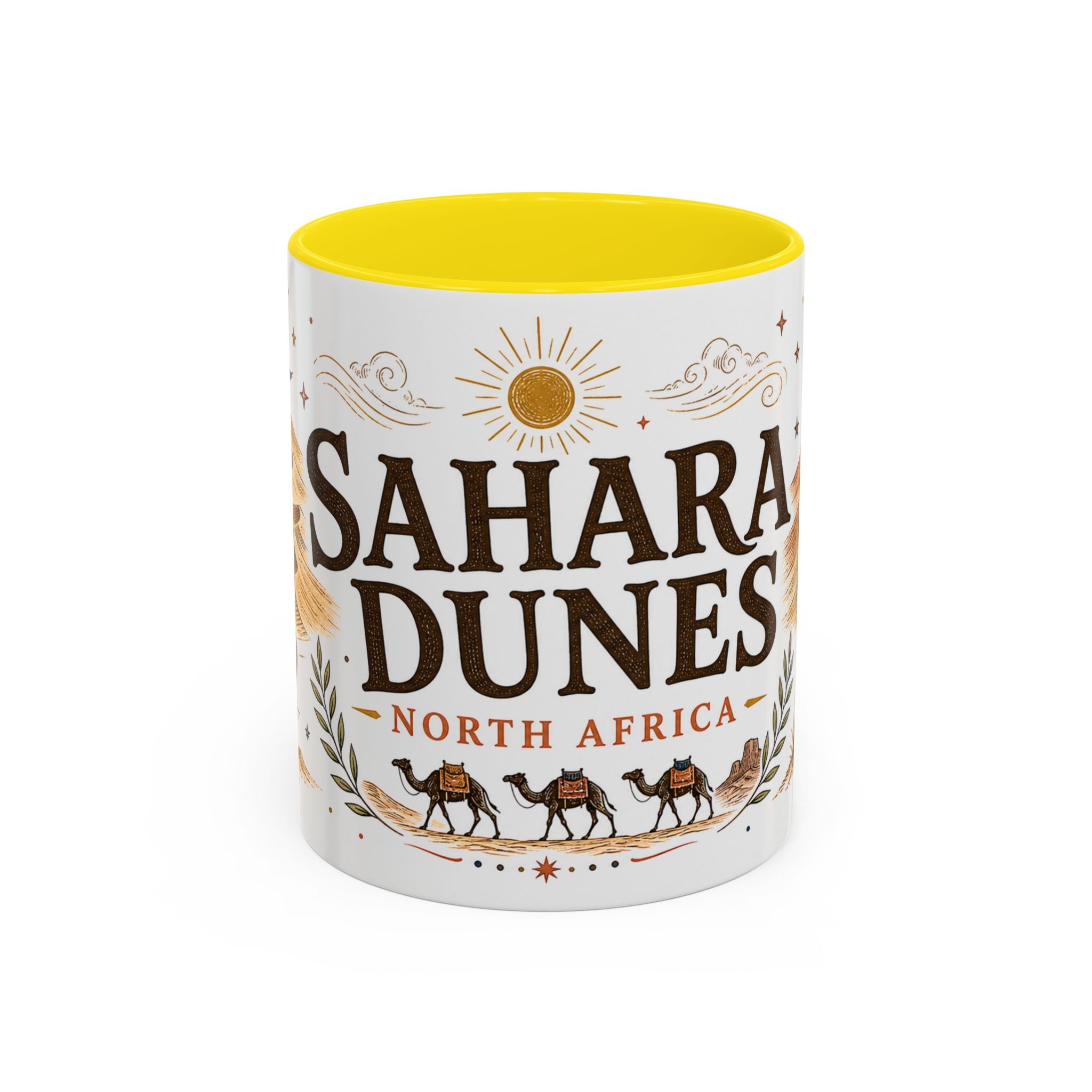 Sahara Dunes Coffee Mug | Travel Destination Souvenir Gift | Accent Color Ceramic 11oz 15oz