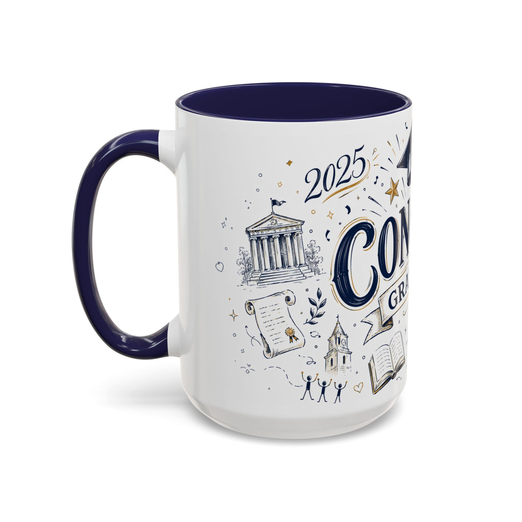 Congrats Graduate Coffee Mug | Class of 2026 Graduation Gift | Accent Color Ceramic 11oz 15oz