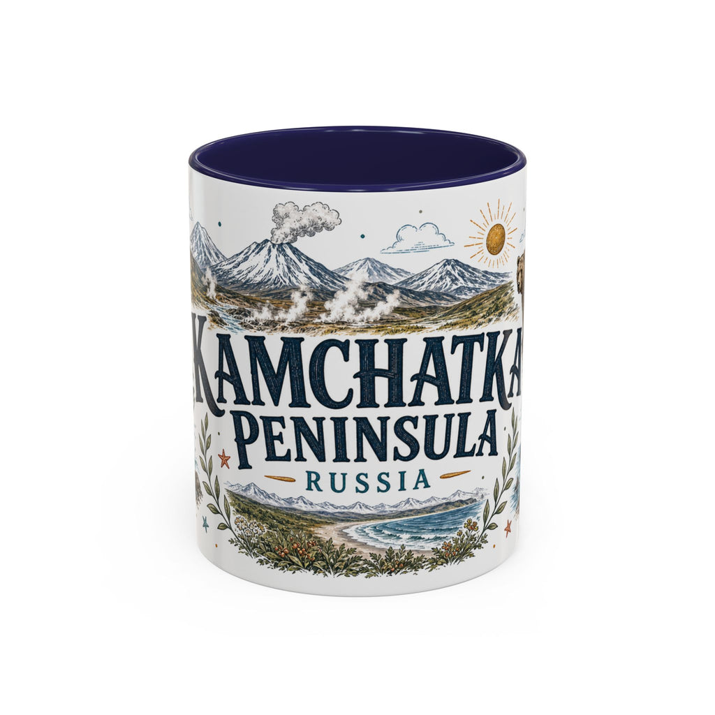 Kamchatka Peninsula Mug, Russia Travel Souvenir, Bucket List Gift, Accent Ceramic Coffee Mug 11oz 15oz