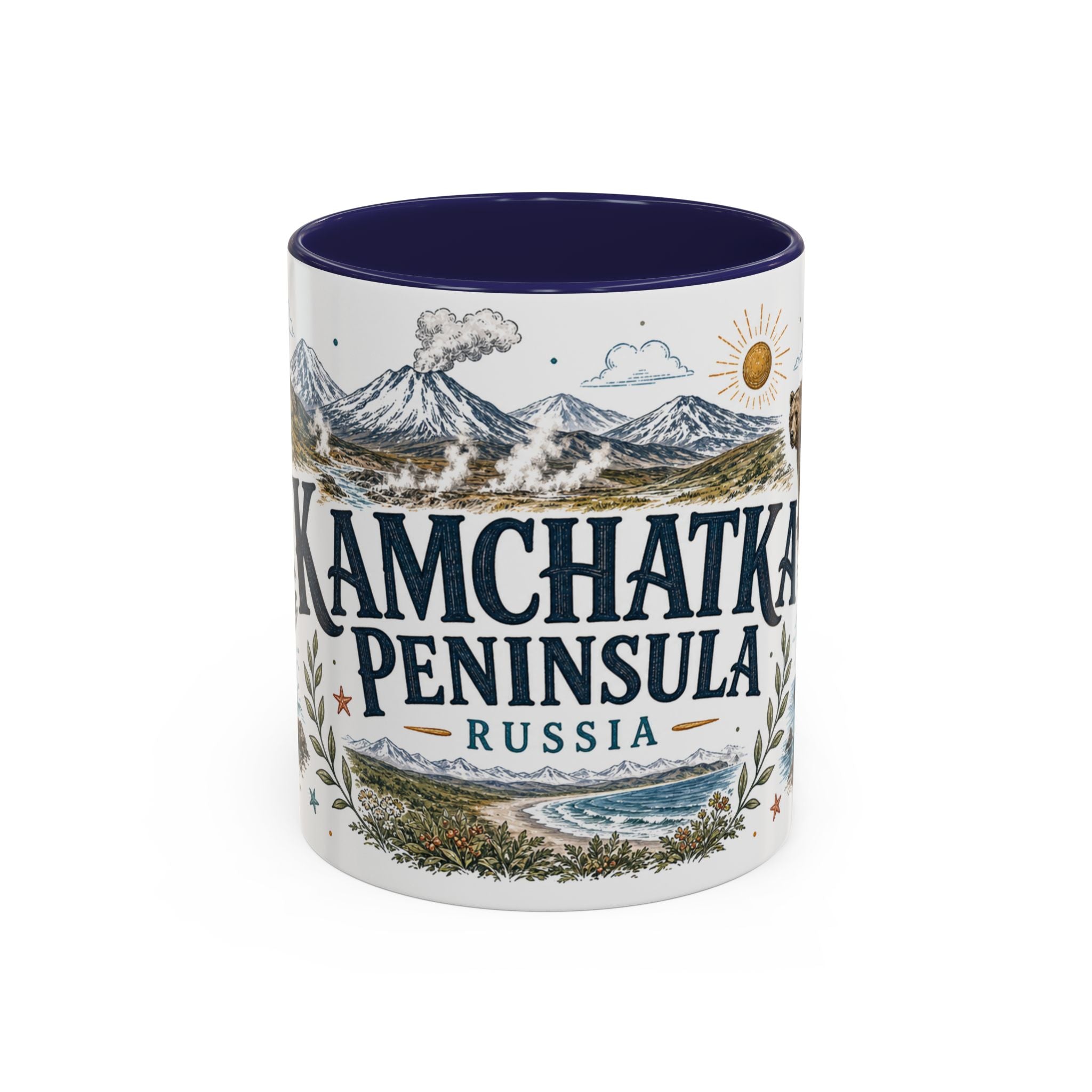 Kamchatka Peninsula Mug, Russia Travel Souvenir, Bucket List Gift, Accent Ceramic Coffee Mug 11oz 15oz