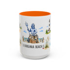 Virginia Beach Illustrated Travel Mug | City Souvenir Accent Coffee Mug | 11oz 15oz Ceramic Cup
