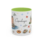 Copenhagen Christmas Mug | Watercolor Travel Souvenir | Holiday Gift | Accent Ceramic Coffee Cup 11oz 15oz