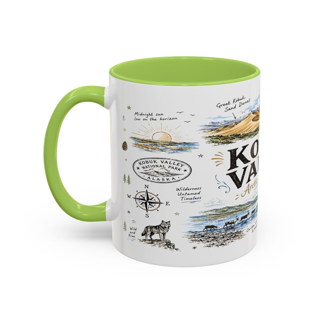 Kobuk Valley National Park Coffee Mug | Alaska Arctic Sand Dunes Gift | Accent Color Ceramic 11oz 15oz