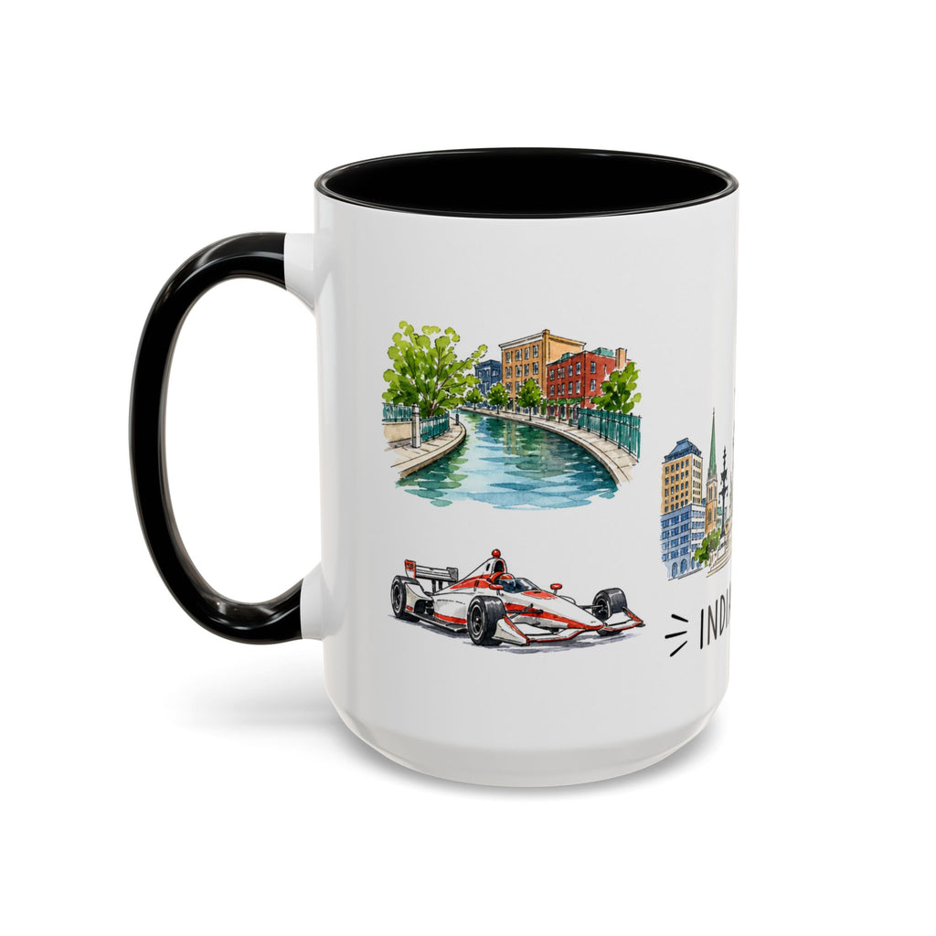 Indianapolis Illustrated Travel Mug | City Souvenir Accent Coffee Mug | 11oz 15oz Ceramic Cup