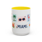 Miami Coffee Mug | Postage Stamp Collage Mug | Travel Souvenir Accent Cup 11oz 15oz
