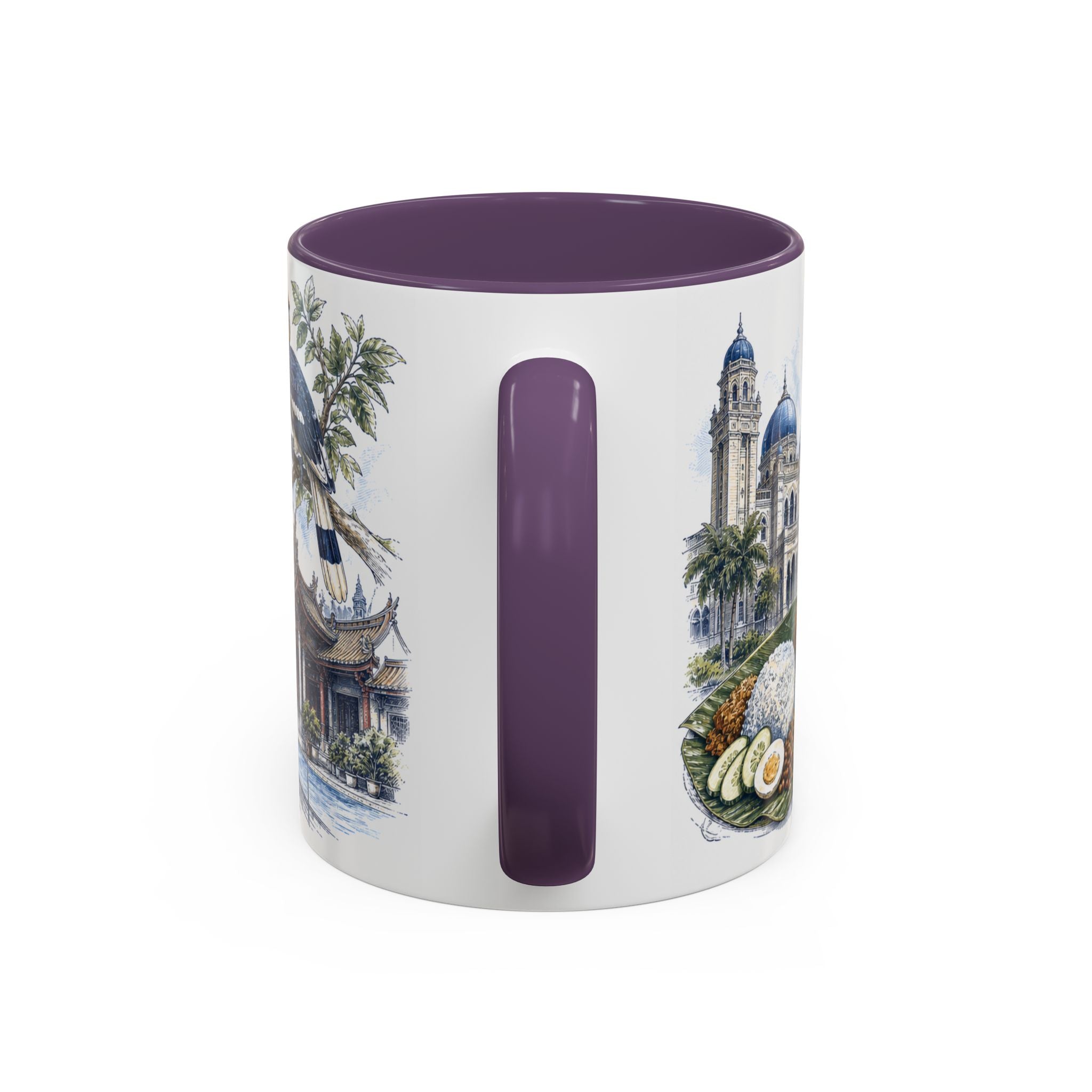 Johor Bahru Coffee Mug | Malaysia Travel Souvenir | Vintage Illustrated City Gift | 11 oz 15 oz Accent Mug