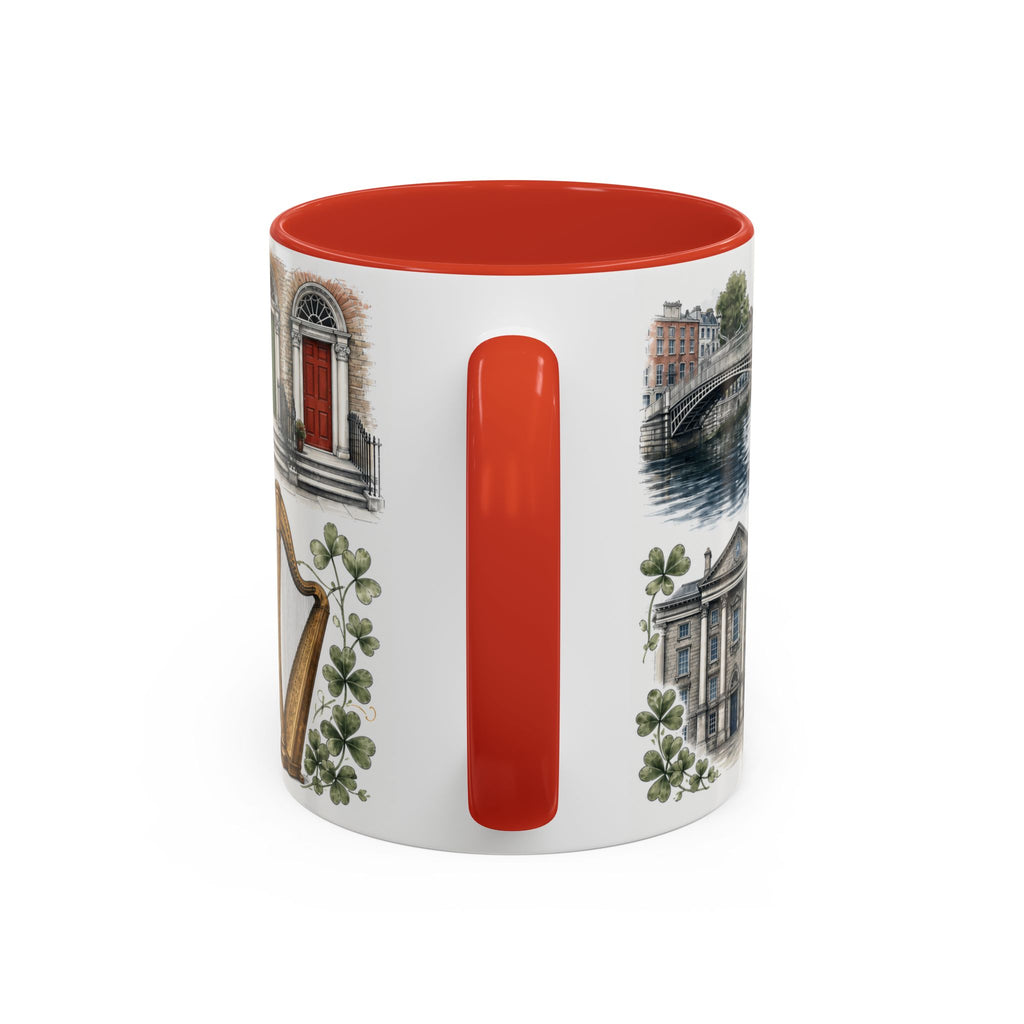 Dublin Coffee Mug | Ireland Travel Souvenir | Vintage Illustrated City Gift | 11 oz 15 oz Accent Mug