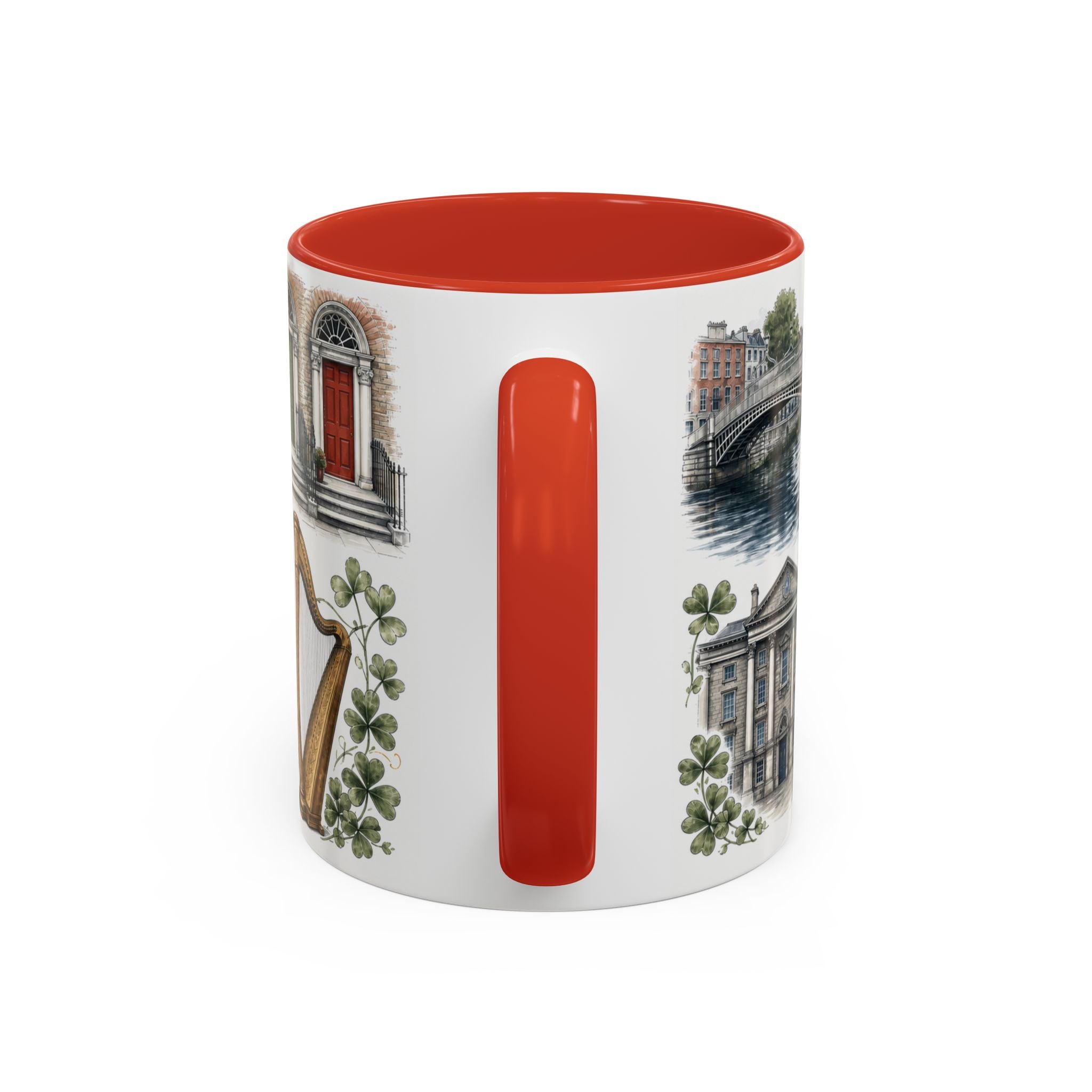 Dublin Coffee Mug | Ireland Travel Souvenir | Vintage Illustrated City Gift | 11 oz 15 oz Accent Mug