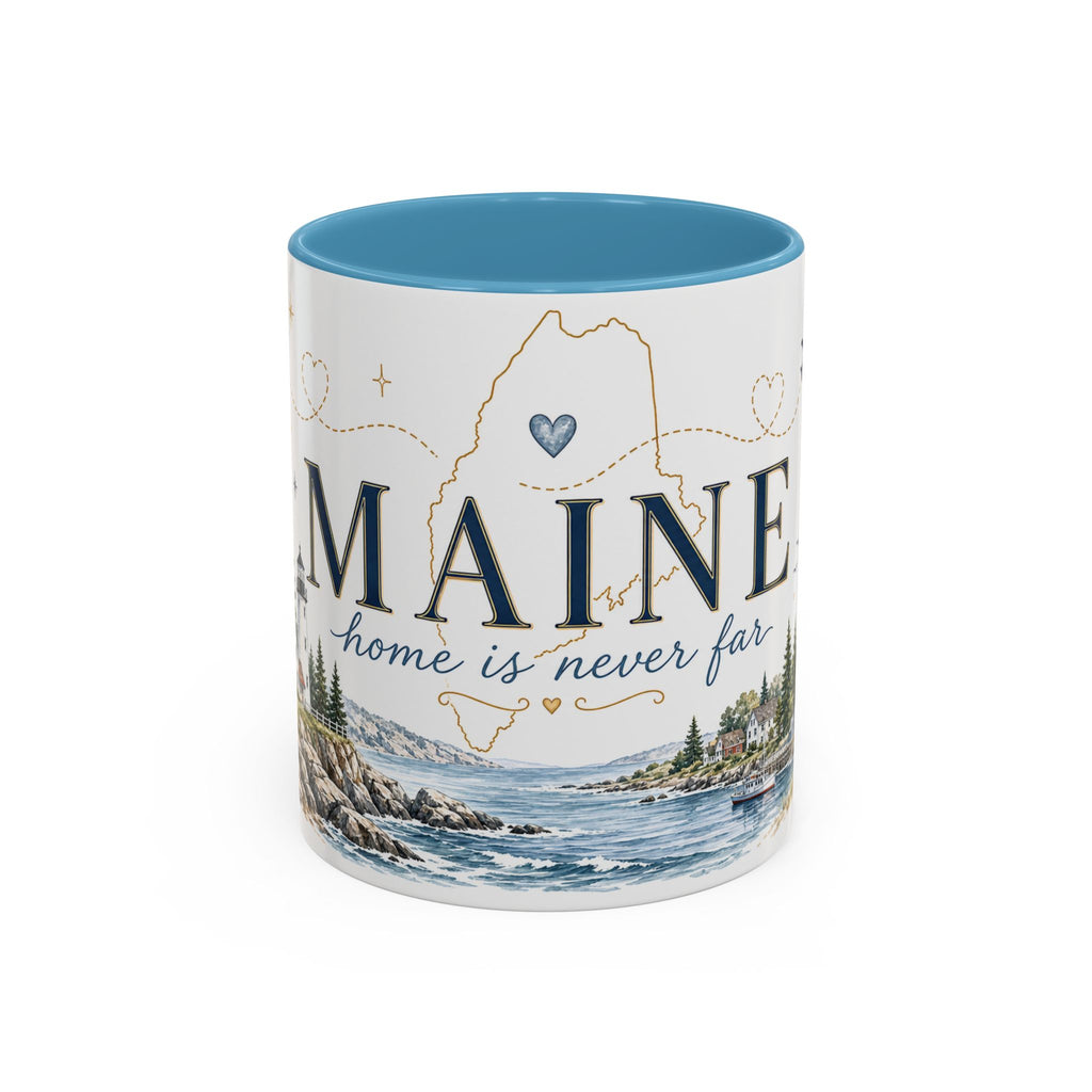 Maine State Mug | Moving Away, Long Distance Friendship Gift | 11oz 15oz Accent Mug