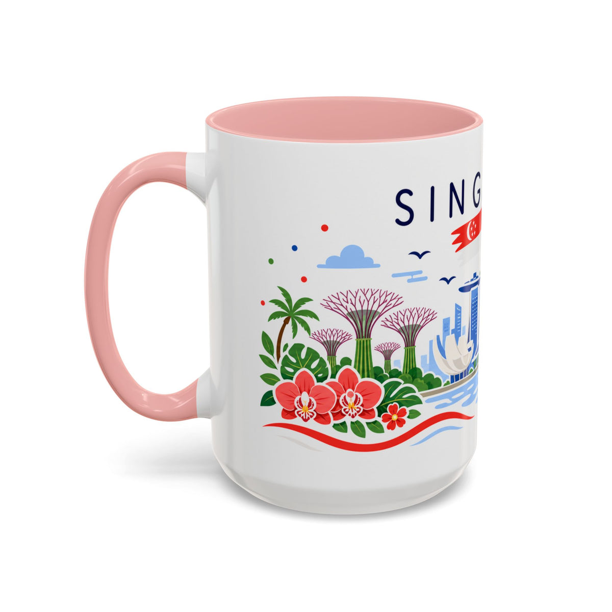 Singapore Coffee Mug | Travel Souvenir Accent Mug | Country Gift Ceramic Cup 11oz 15oz
