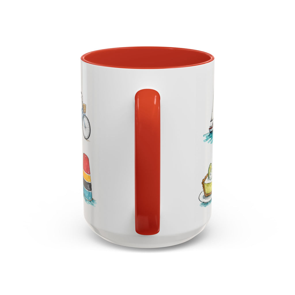 Key West Illustrated Travel Mug | City Souvenir Accent Coffee Mug | 11oz 15oz Ceramic Cup