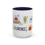Florence Coffee Mug | Postage Stamp Collage Mug | Travel Souvenir Accent Cup 11oz 15oz