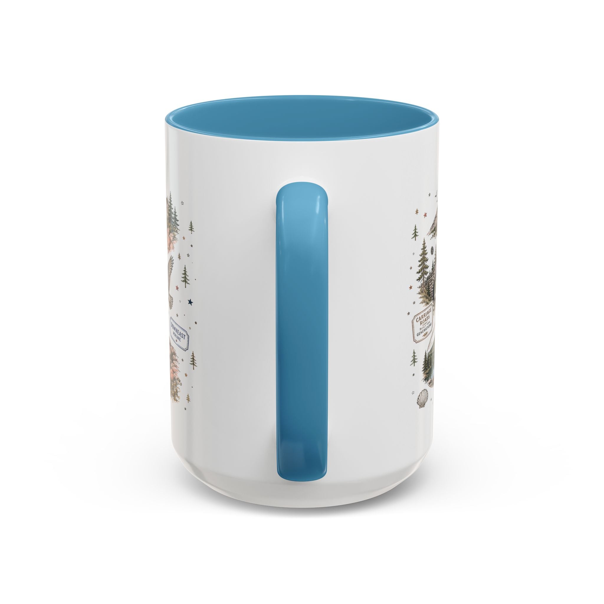 Acadia Coffee Mug | National Park Hiking Coastal Gift | Accent Color Ceramic 11oz 15oz