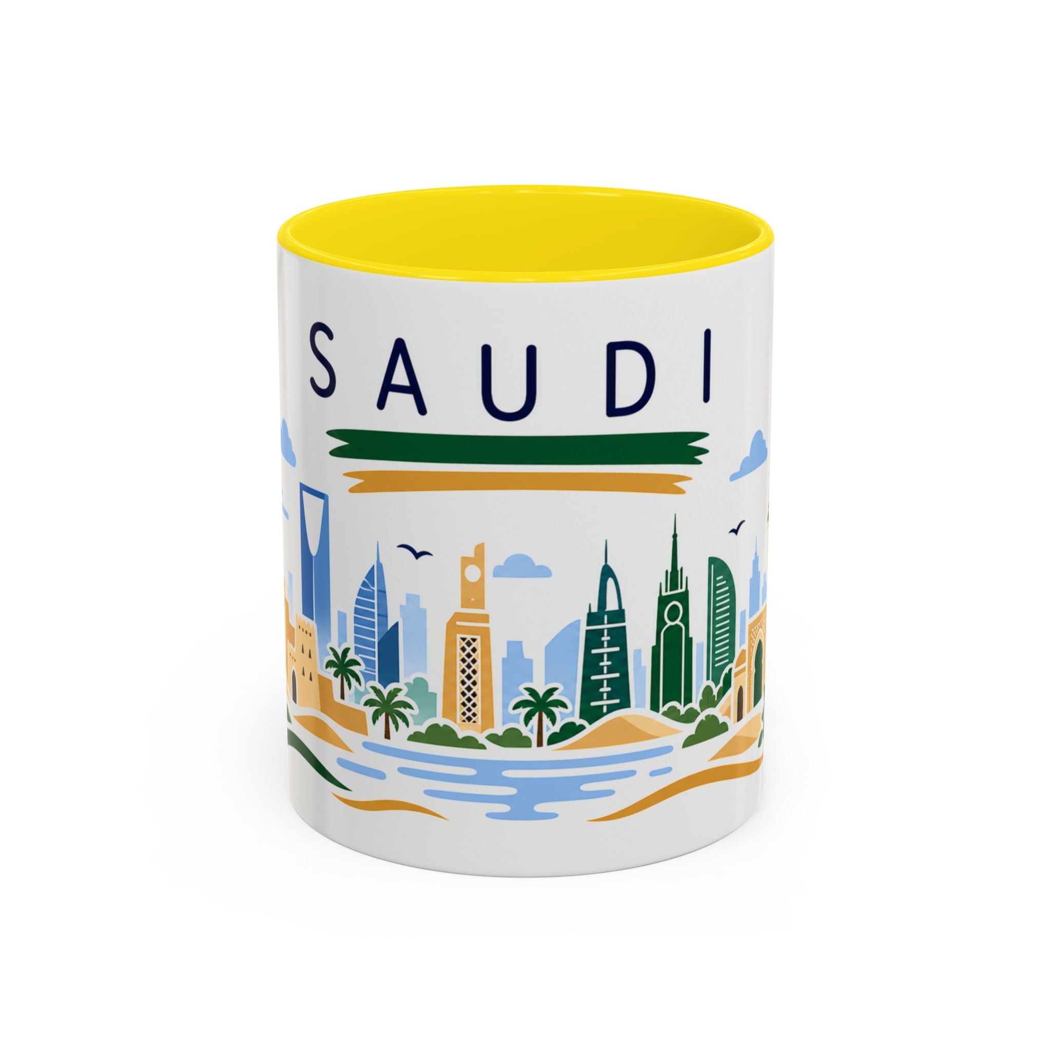 Saudi Arabia Coffee Mug | Travel Souvenir Accent Mug | Country Gift Ceramic Cup 11oz 15oz
