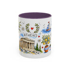Athens Travel Mug | European City Souvenir Accent Coffee Mug | 11oz 15oz Ceramic Cup