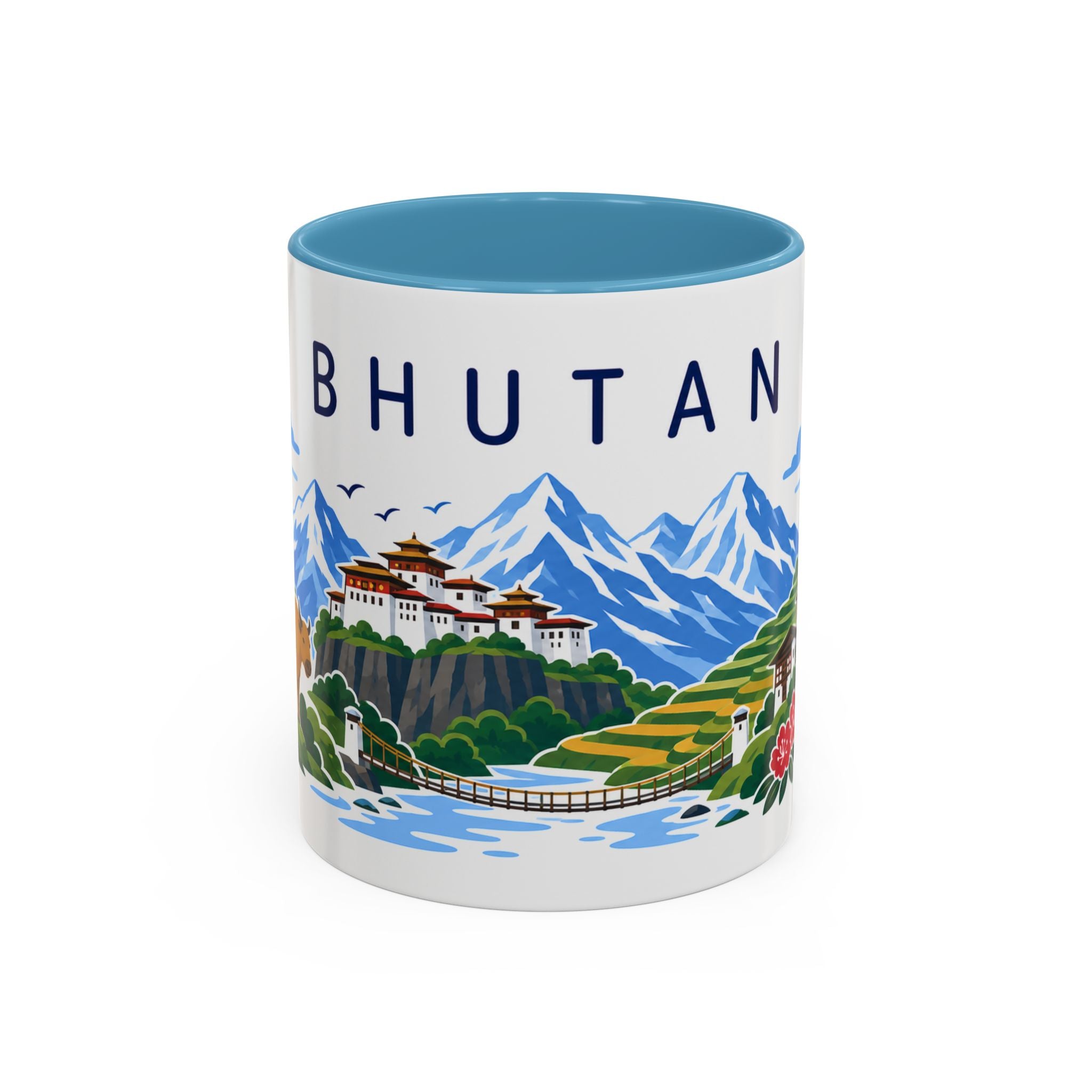 Bhutan Coffee Mug | Travel Souvenir Accent Mug | Country Gift Ceramic Cup 11oz 15oz