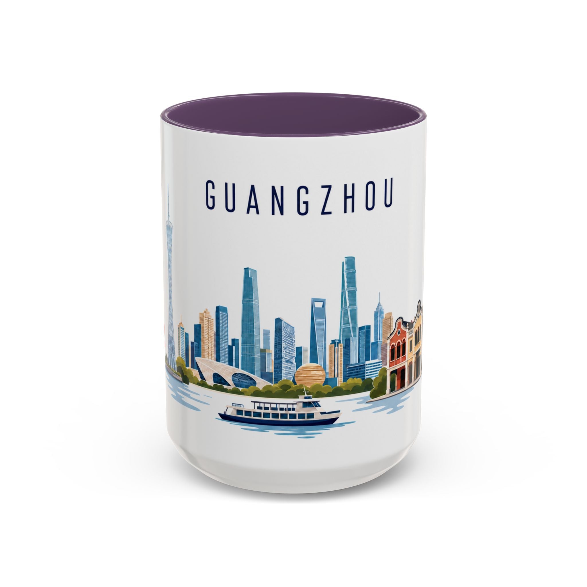 Guangzhou Coffee Mug | China Travel Souvenir | Porcelain Decal City Gift | 11oz 15oz Accent Mug