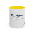 Personalized Teacher Mug | Custom Name Notebook Coffee Cup | Back to School Gift 11oz 15oz