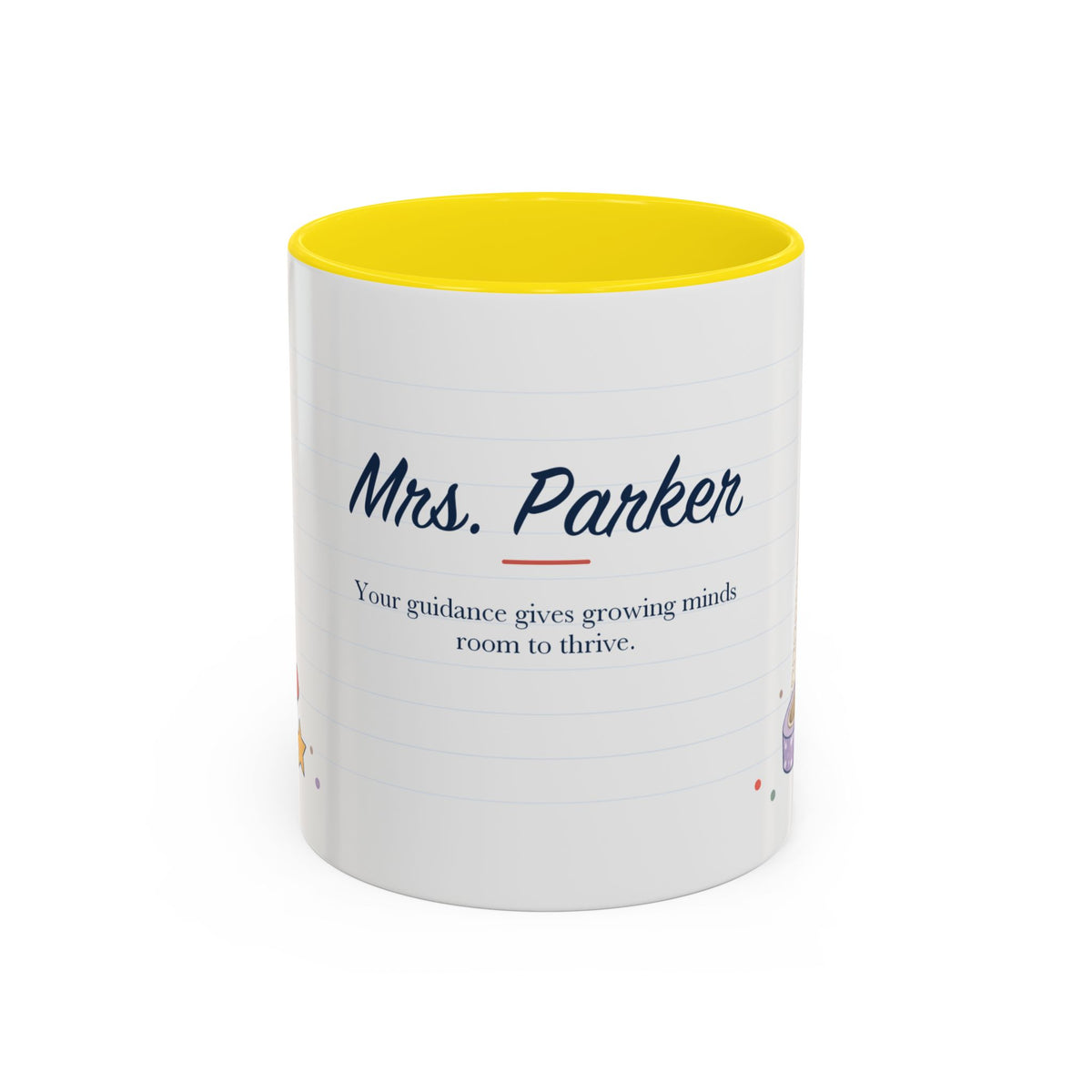 Personalized Teacher Mug | Custom Name Notebook Coffee Cup | Back to School Gift 11oz 15oz