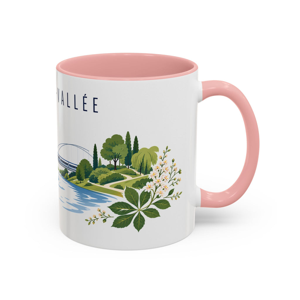 Marne-La-Vallée Coffee Mug | France Travel Souvenir | Porcelain Decal City Gift | 11oz 15oz Accent Mug
