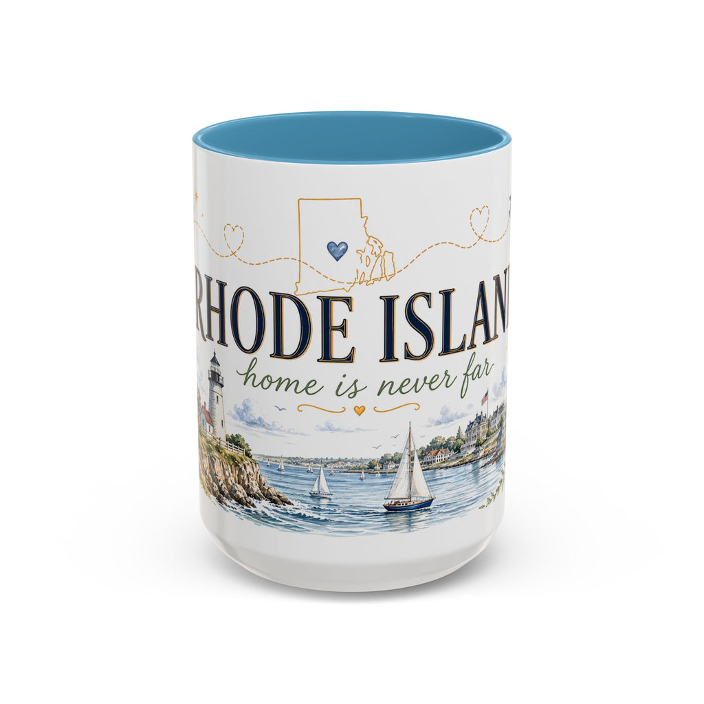 Rhode Island State Map Mug | Botanical Seaside Accent Cup (11oz or 15oz)