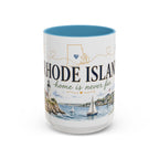 Rhode Island State Map Mug | Botanical Seaside Accent Cup (11oz or 15oz)