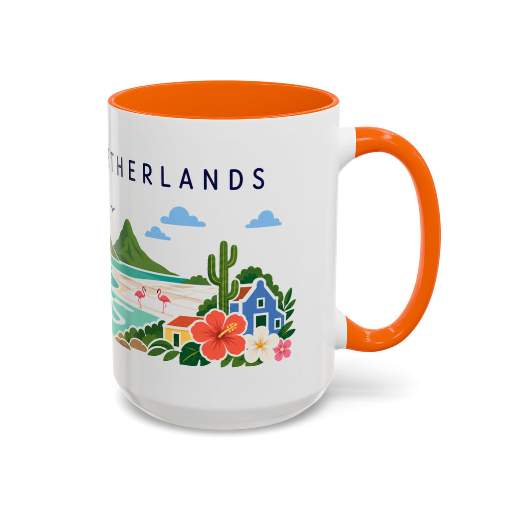 Caribbean Netherlands Coffee Mug | Travel Souvenir Accent Mug | Country Gift Ceramic Cup 11oz 15oz