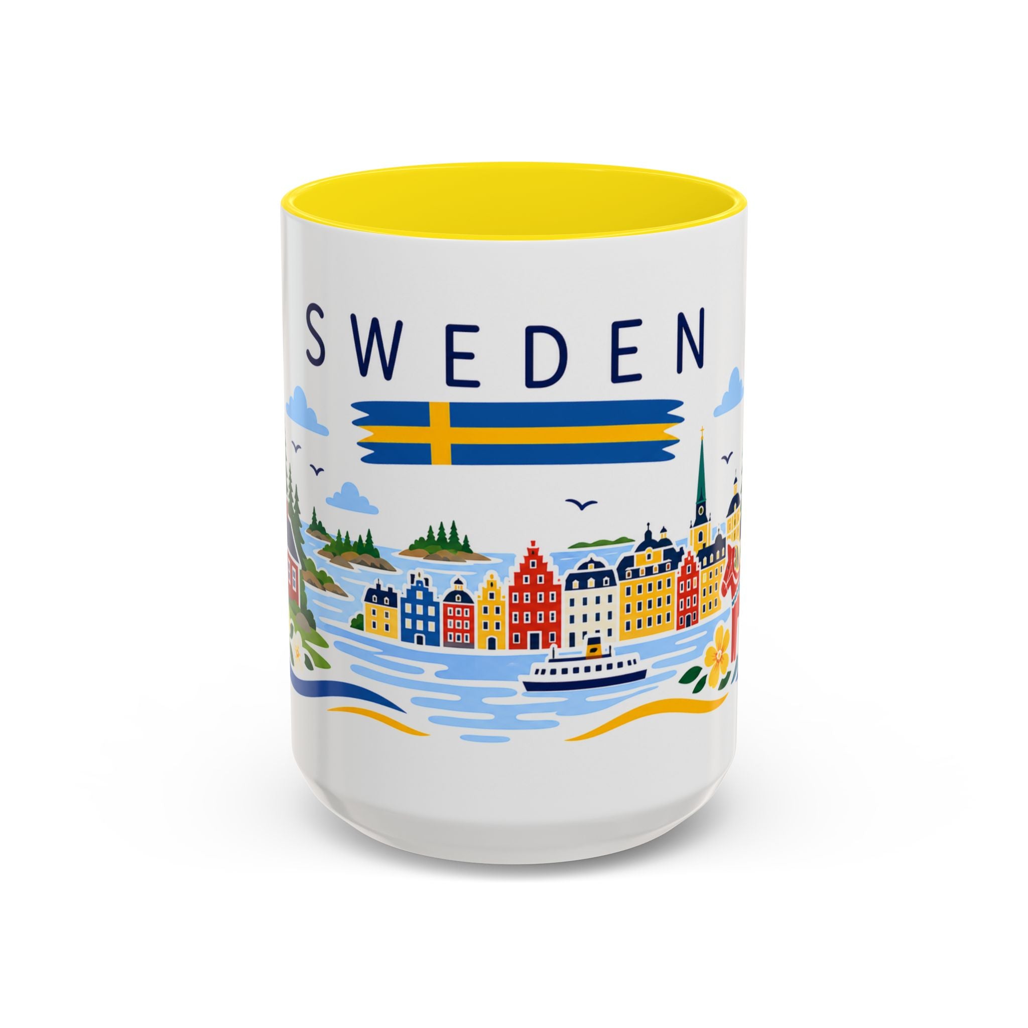 Sweden Coffee Mug | Travel Souvenir Accent Mug | Country Gift Ceramic Cup 11oz 15oz