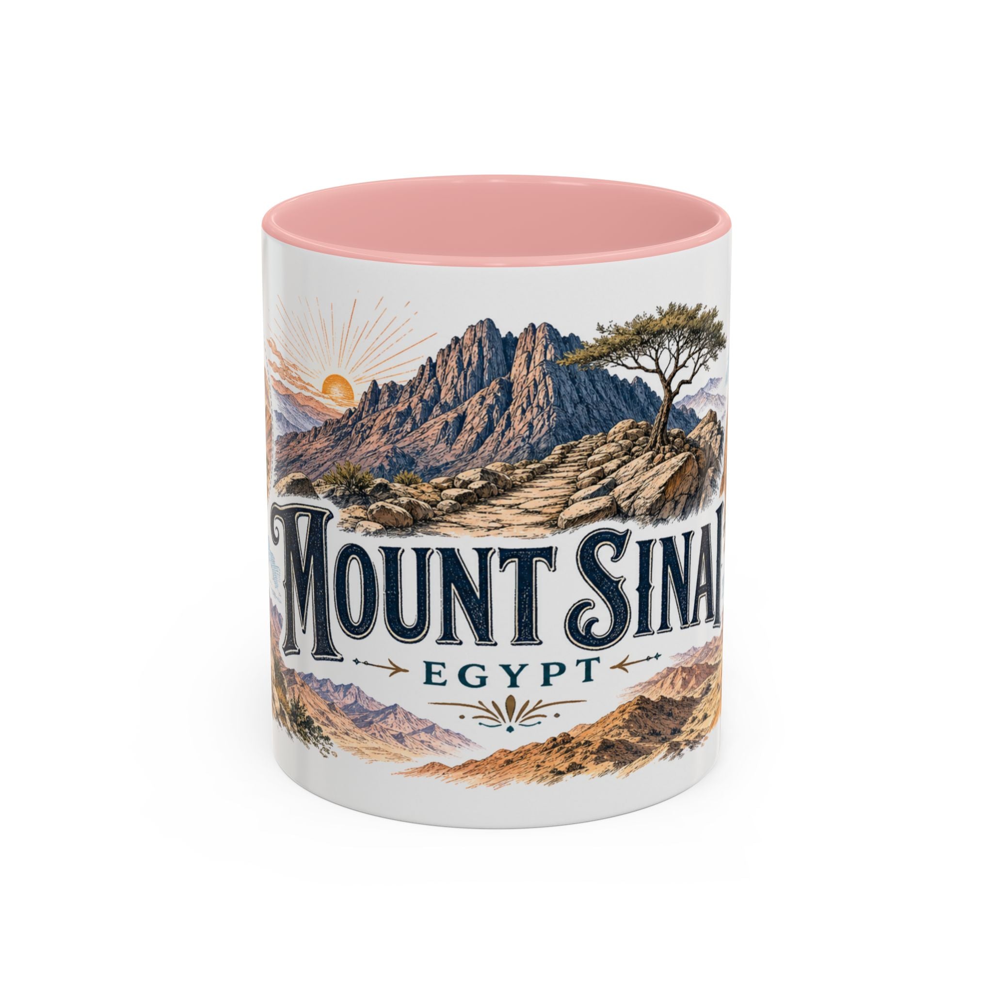 Mount Sinai Mug, Egypt Travel Souvenir, Bucket List Gift, Accent Ceramic Coffee Mug 11oz 15oz