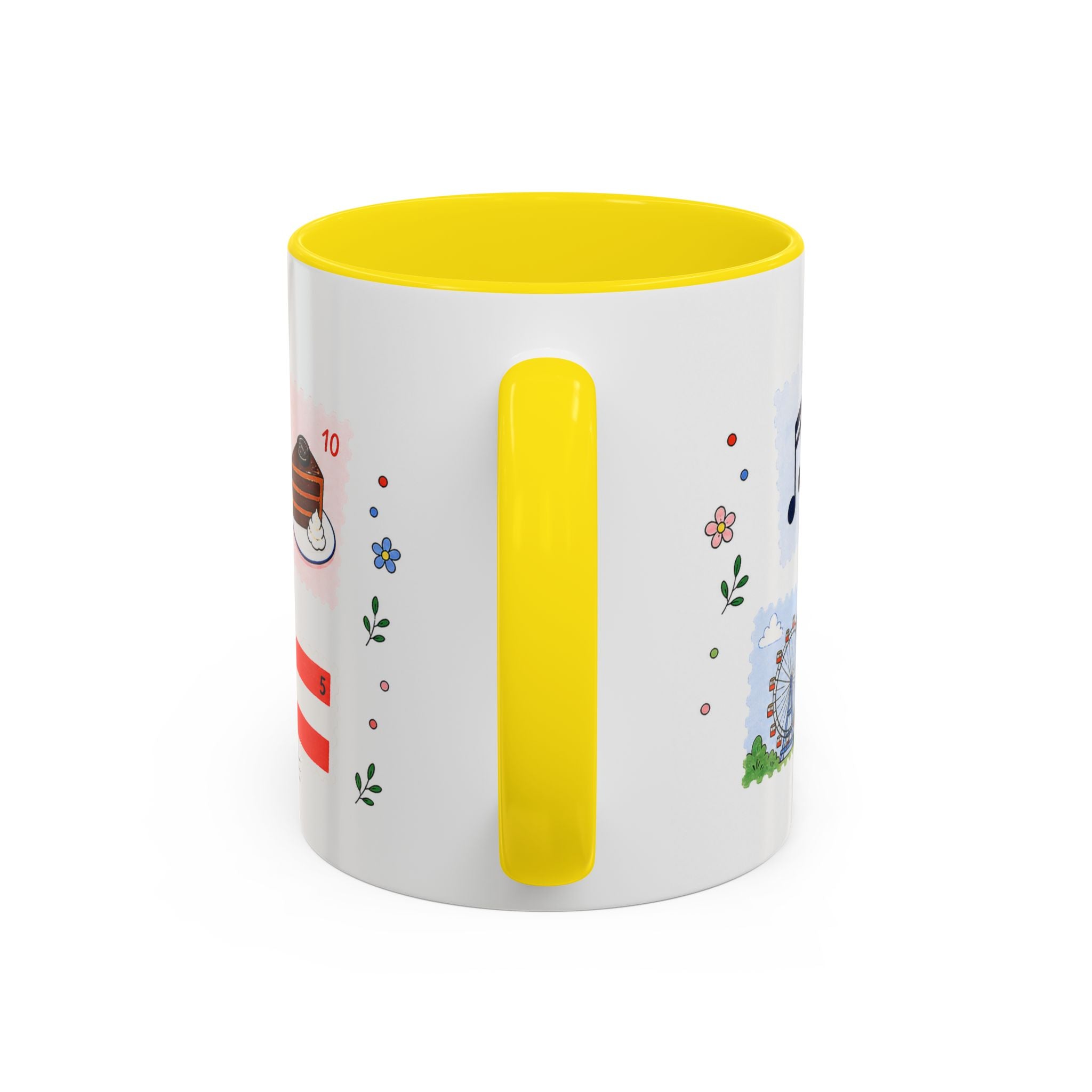 Vienna Coffee Mug | Postage Stamp Collage Mug | Travel Souvenir Accent Cup 11oz 15oz