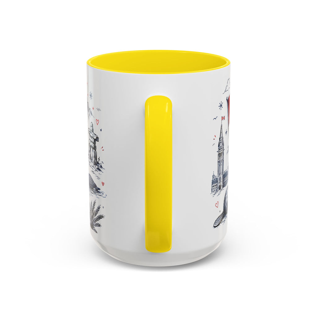 O Canada True North Coffee Mug | Canadian Pride Gift | Accent Color Ceramic 11oz 15oz