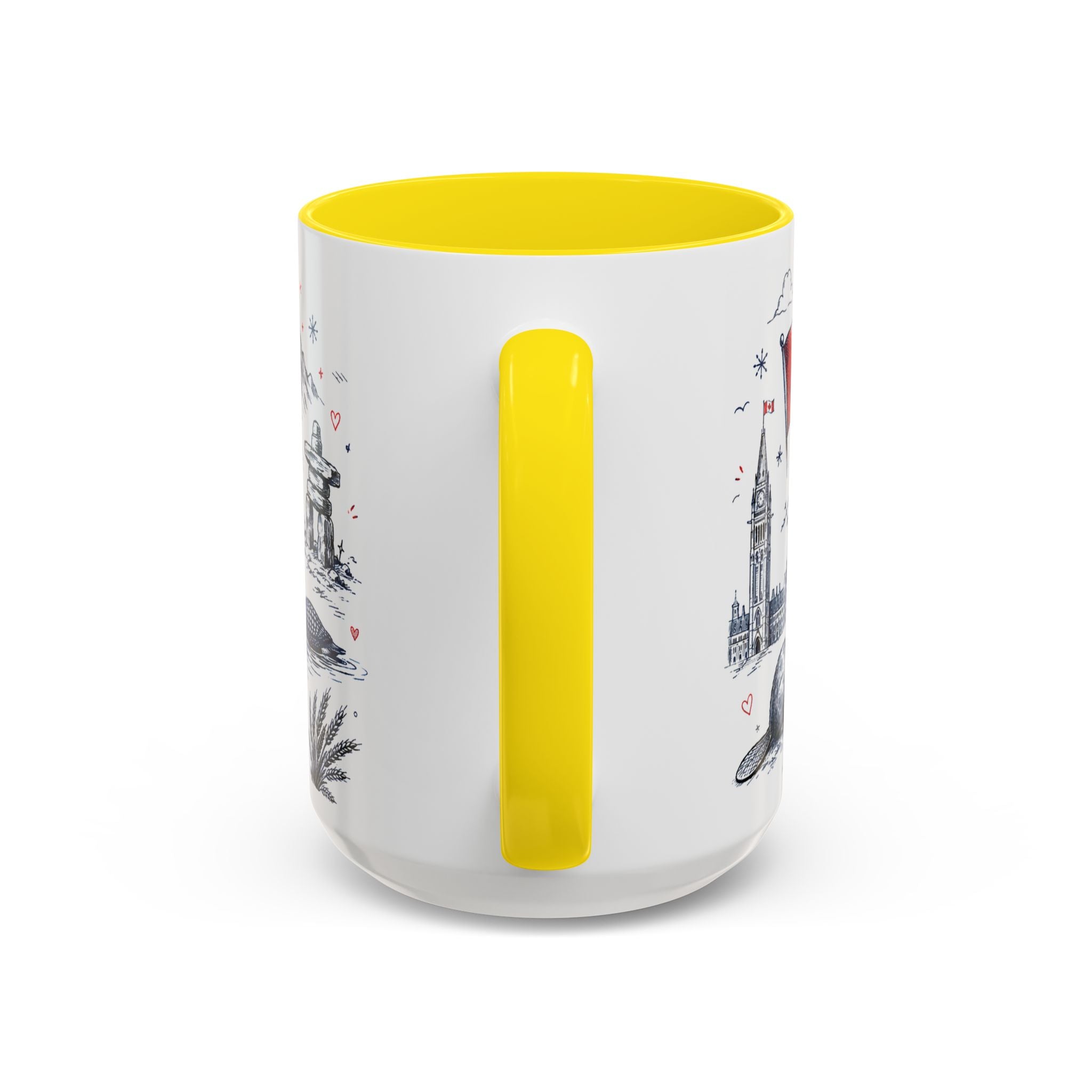 O Canada True North Coffee Mug | Canadian Pride Gift | Accent Color Ceramic 11oz 15oz