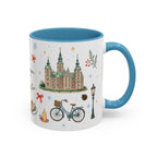 Copenhagen Christmas Mug | Watercolor Travel Souvenir | Holiday Gift | Accent Ceramic Coffee Cup 11oz 15oz