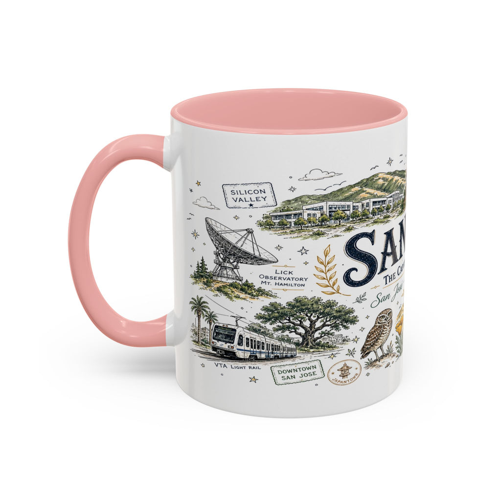 San Jose Coffee Mug | California Souvenir City Gift | Accent Color Ceramic 11oz 15oz