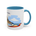Mont Saint Michel Coffee Mug | Travel Destination Souvenir Gift | Accent Color Ceramic 11oz 15oz