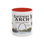 Gateway Arch National Park Coffee Mug | Missouri St. Louis Landmark Gift | Accent Color Ceramic 11oz 15oz