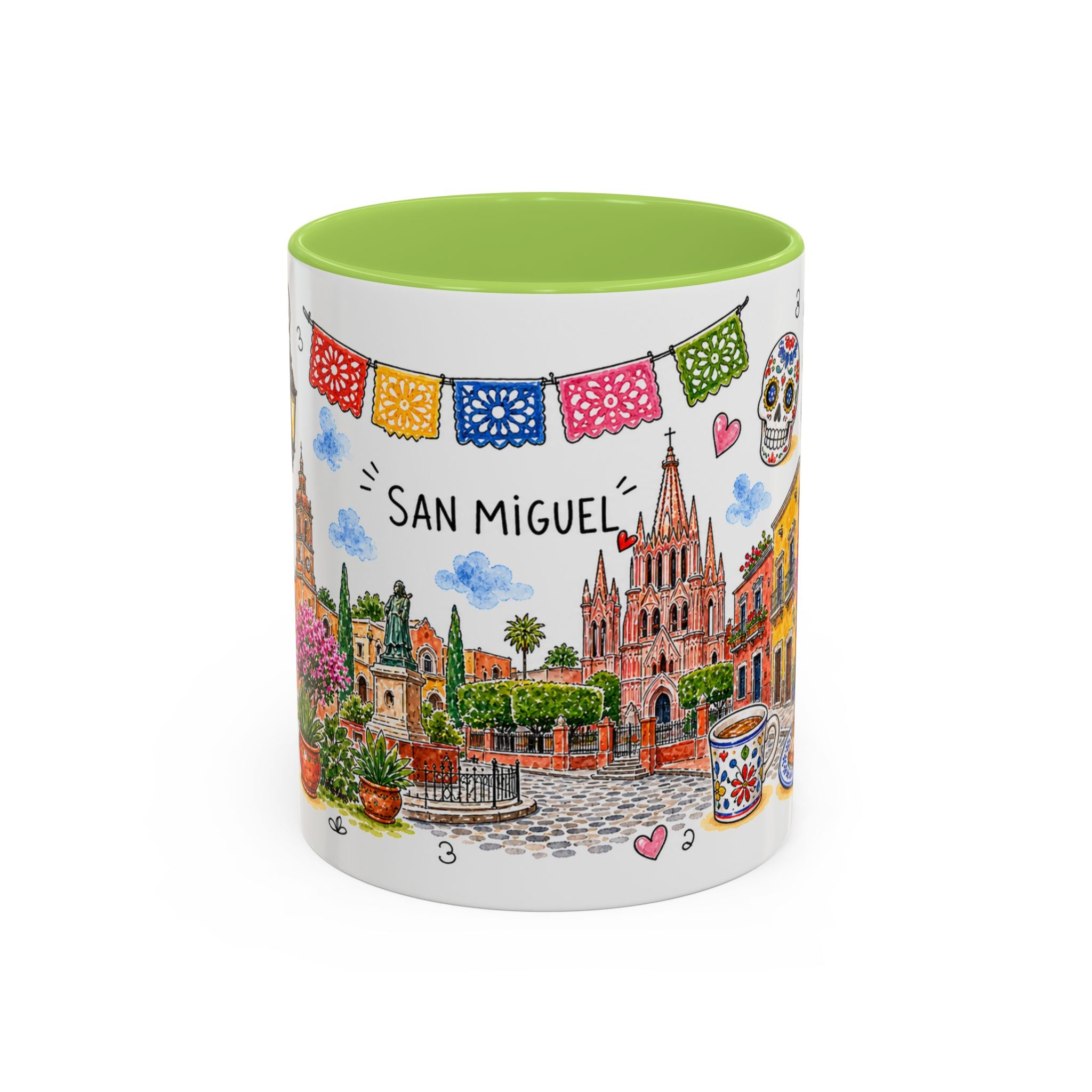 San Miguel de Allende Illustrated Travel Mug | City Souvenir Accent Coffee Mug | 11oz 15oz Ceramic Cup