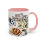 Bucharest Coffee Mug | Romania Travel Souvenir | Vintage Illustrated City Gift | 11 oz 15 oz Accent Mug