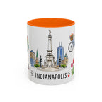 Indianapolis Illustrated Travel Mug | City Souvenir Accent Coffee Mug | 11oz 15oz Ceramic Cup