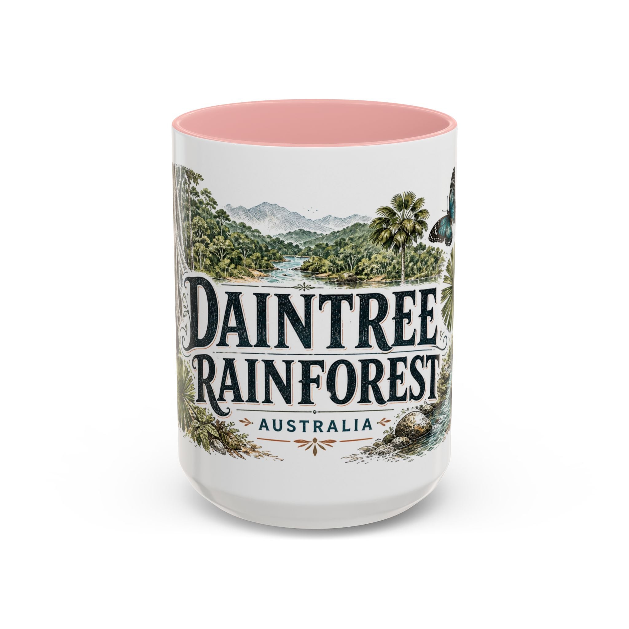 Daintree Rainforest Mug, Australia Travel Souvenir, Bucket List Gift, Accent Ceramic Coffee Mug 11oz 15oz