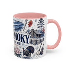 Great Smoky Mountains Coffee Mug | National Park Hiking Gift | Accent Color Ceramic 11oz 15oz