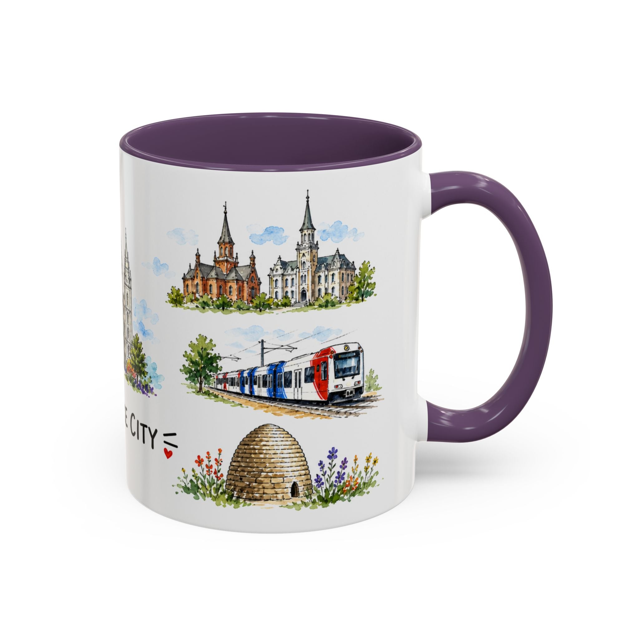 Salt Lake City Illustrated Travel Mug | City Souvenir Accent Coffee Mug | 11oz 15oz Ceramic Cup