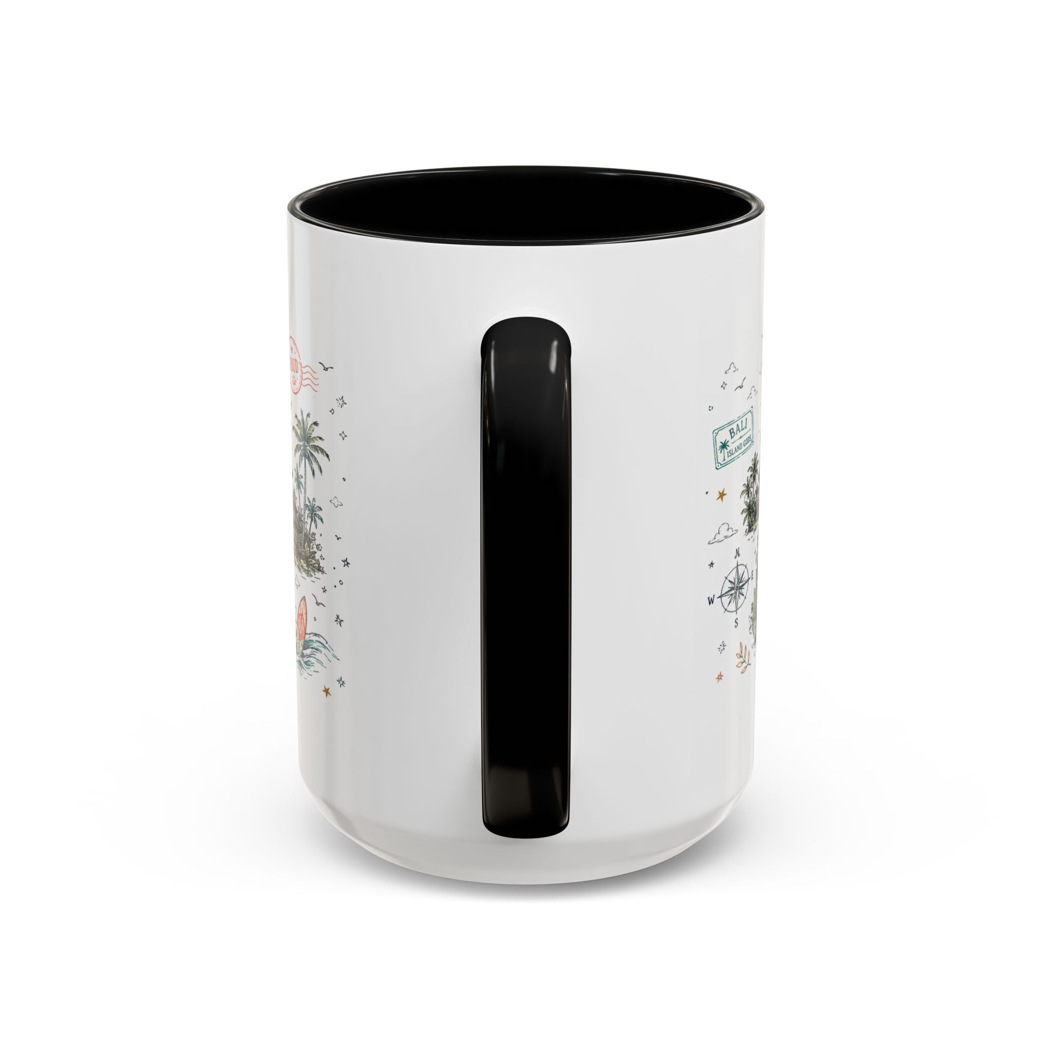 Bali Coffee Mug | Indonesia Souvenir Travel Gift | Accent Color Ceramic 11oz 15oz
